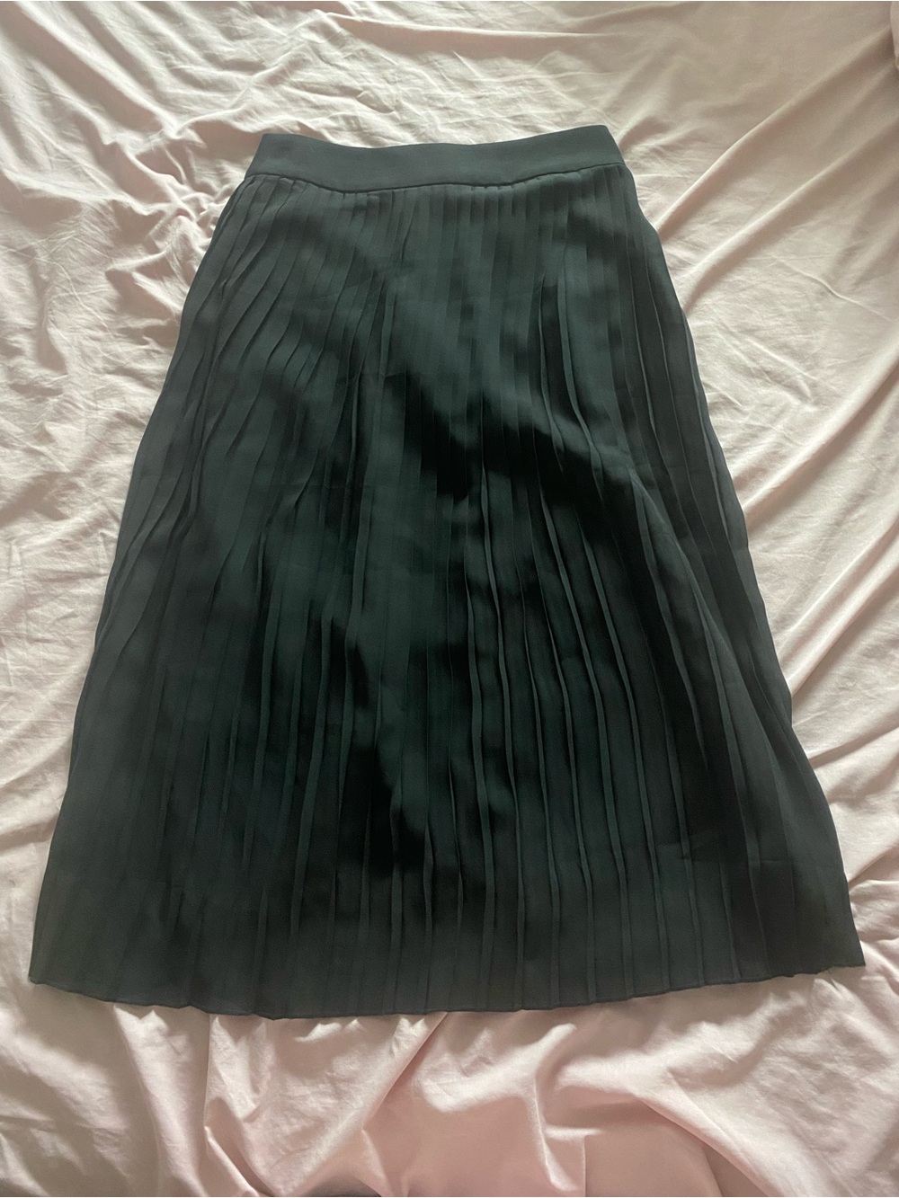 J Crew Black Pleated Midi Skirt